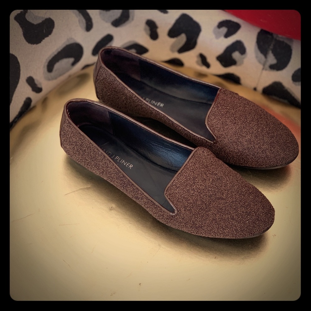 Donald J. Planet chocolate beaded slip-on Loafer